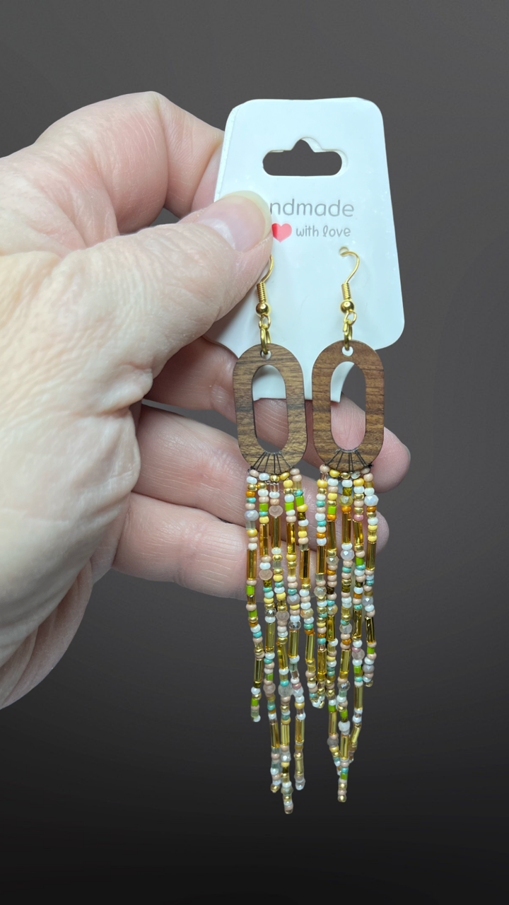 Wooden Dangles Earrings